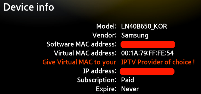 stb emulator mac address